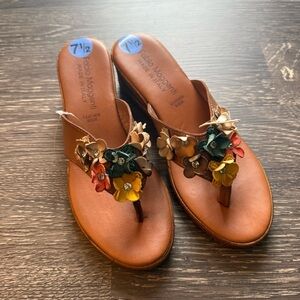 Fabio Maggenti Leather Sock Platform Flip Flop Sandel Size 7.5